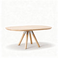 Wooden round coffee table with aluminum legs 120 x 80 x 75cm