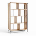 Wooden bookshelf with metal frame for living room storage 180 x 90 x 30cm