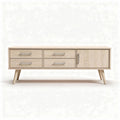 Wood storage console table with four drawers and one door 120 x 40 x 45cm