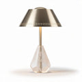 Crystal base table lamp with brushed metal shade 25 x 25 x 40cm