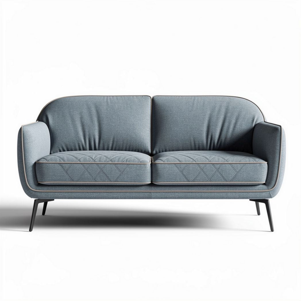 Modern upholstered sofa in gray fabric with quilted design 180 x 80 x 85cm