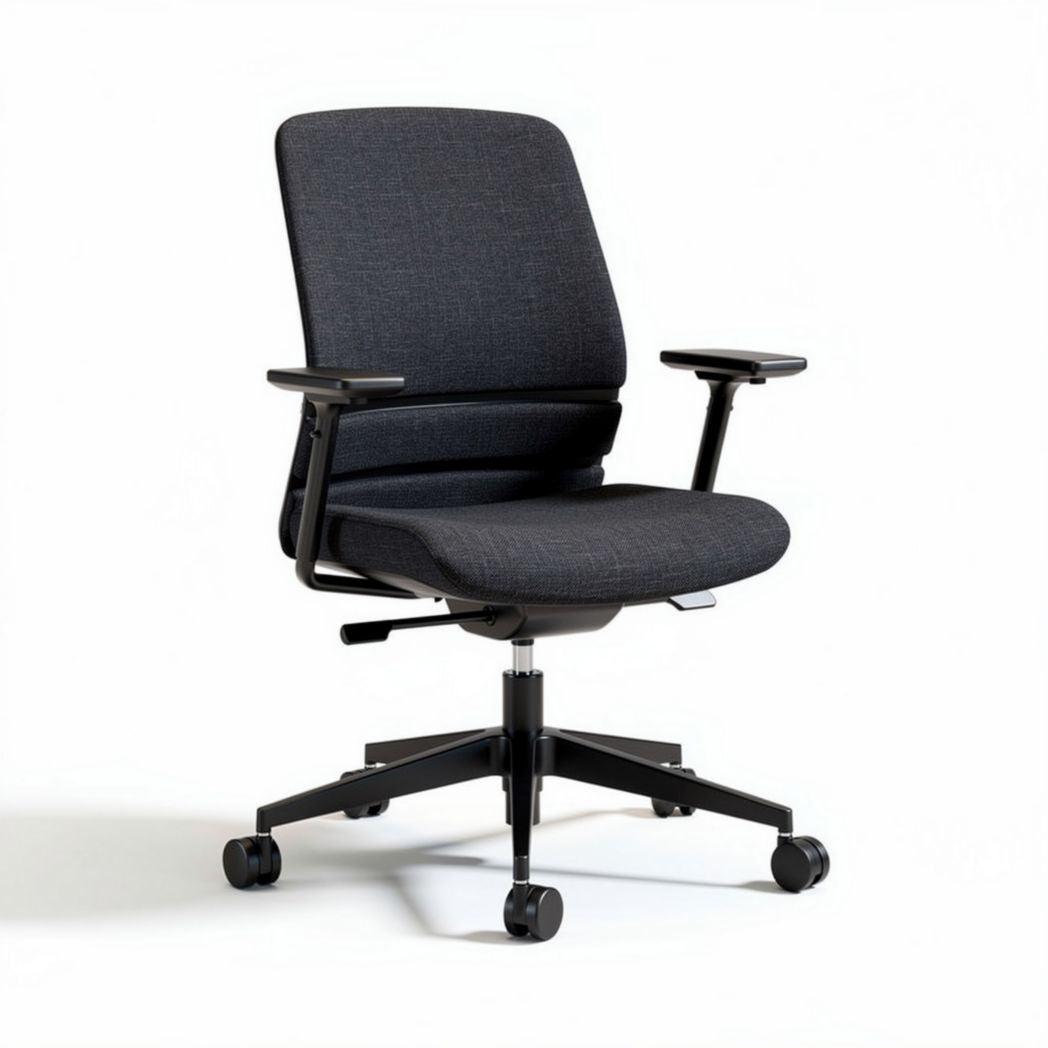 Ergonomic office chair with adjustable height in charcoal fabric 60 x 60 x 90cm