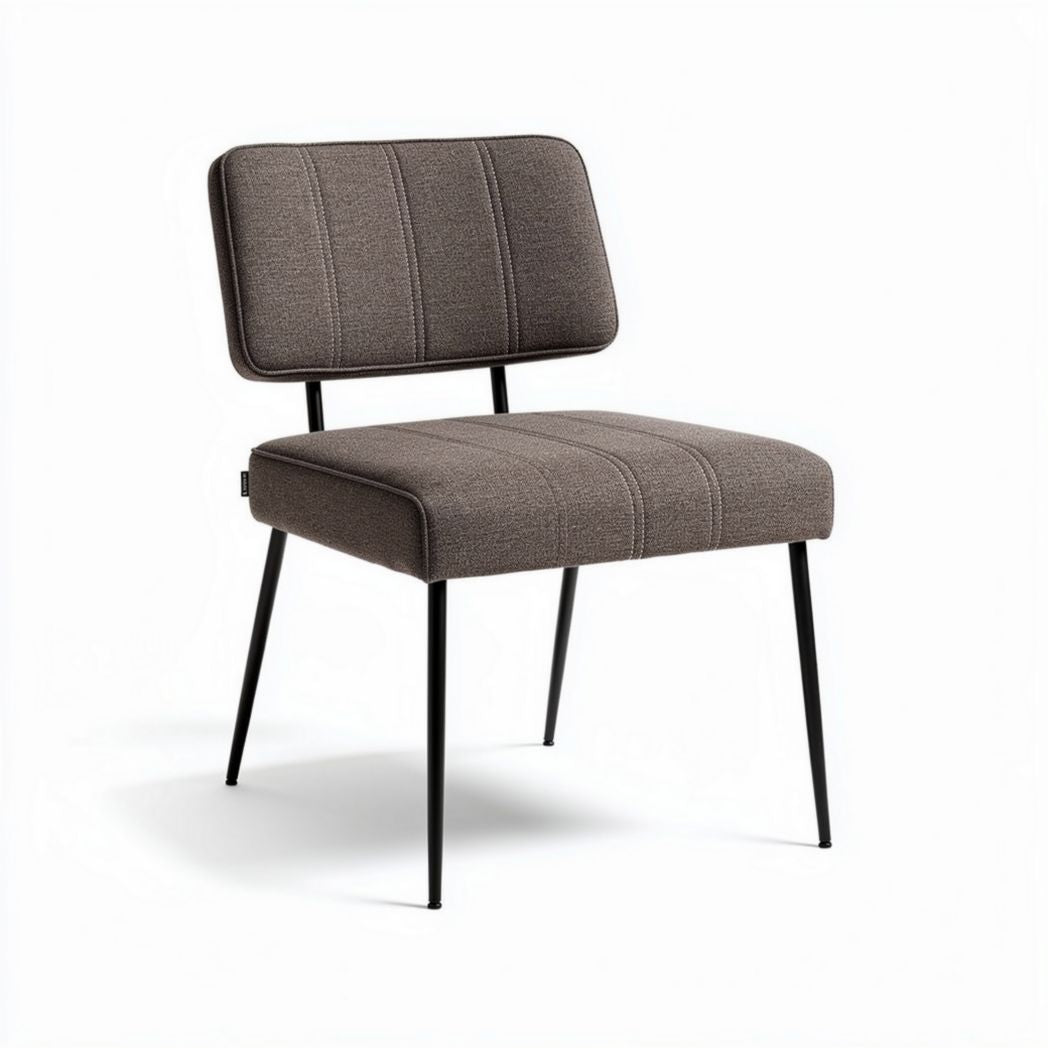Fabric dining chair with metal legs in brown color 45 x 50 x 80cm